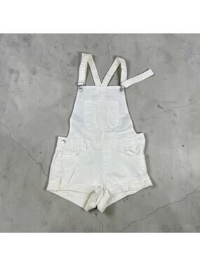 Anine Bing White Shortalls Womens XS Denim Overalls Romper Minimalist Y2K